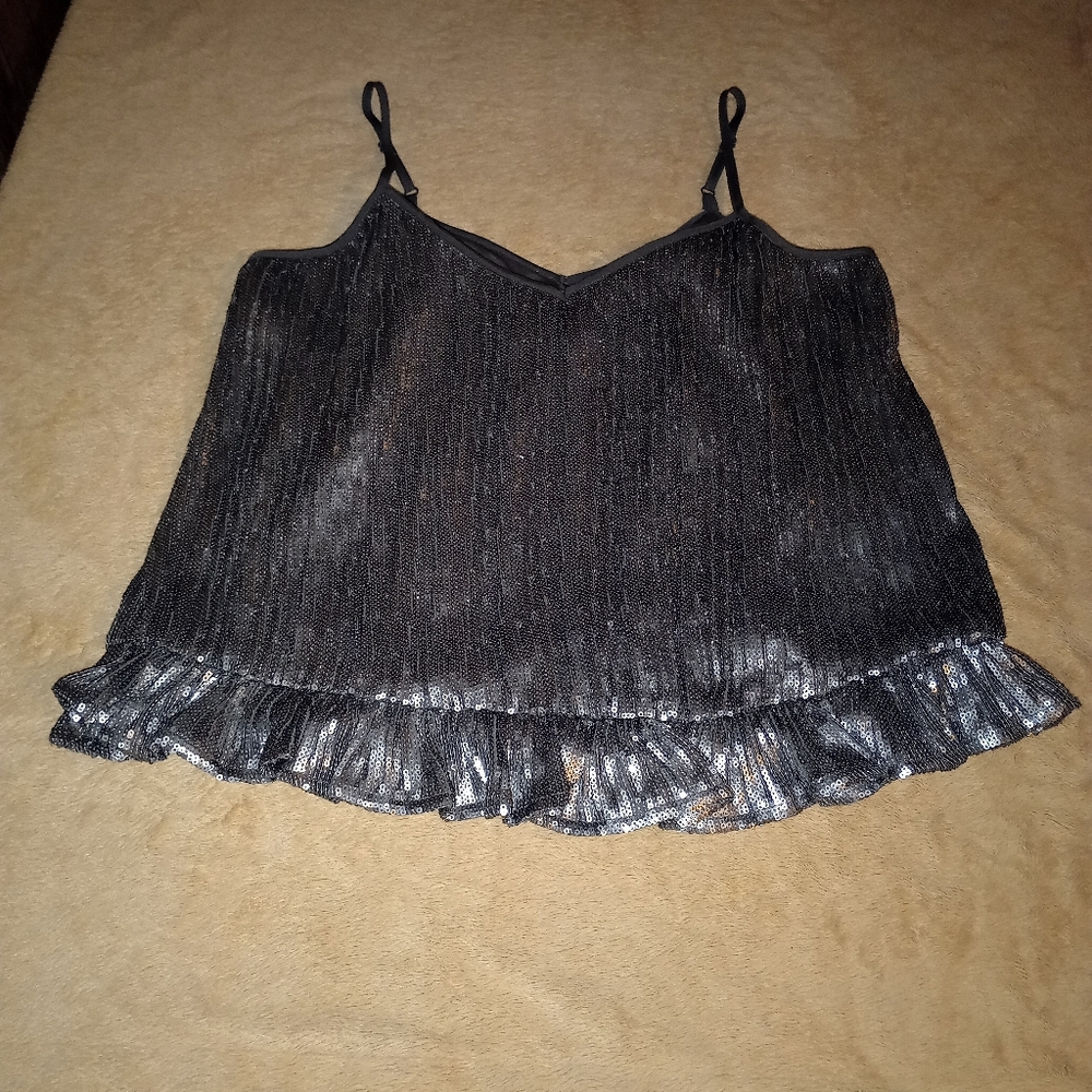 NWT Anthropologie Amelie Beaded Cami Size 6 Silver - Picture 5 of 9